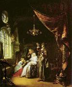 Gerrit Dou The Dropsical Woman. oil painting on canvas